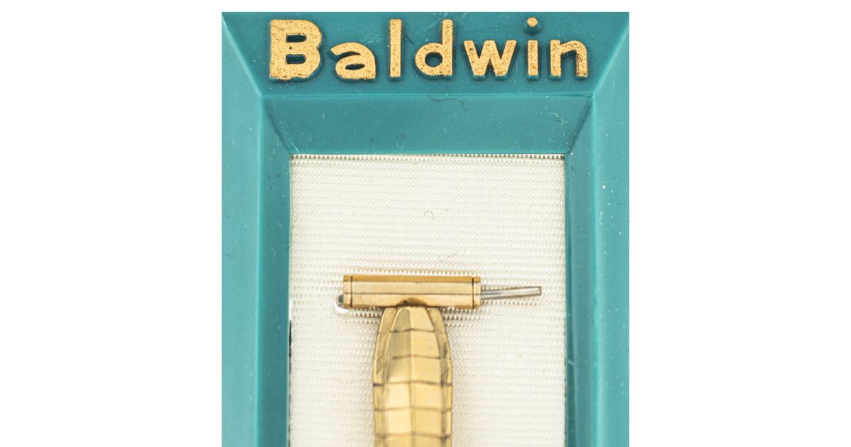 Bracelet Montre Vintage Baldwin USA - Rempli Or 10 Carats 17mm - Années 60 Homme